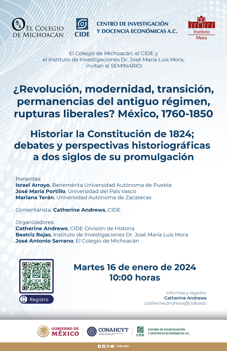 Seminario | ¿Revolución, modernidad, transición, permanencias del antiguo régimen, rupturas liberales? México, 1760-1850