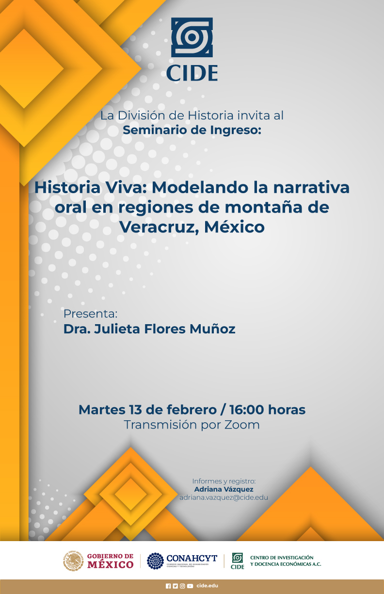 Seminario | Historia Viva: Modelando la narrativa oral en regiones de montaña de Veracruz, México